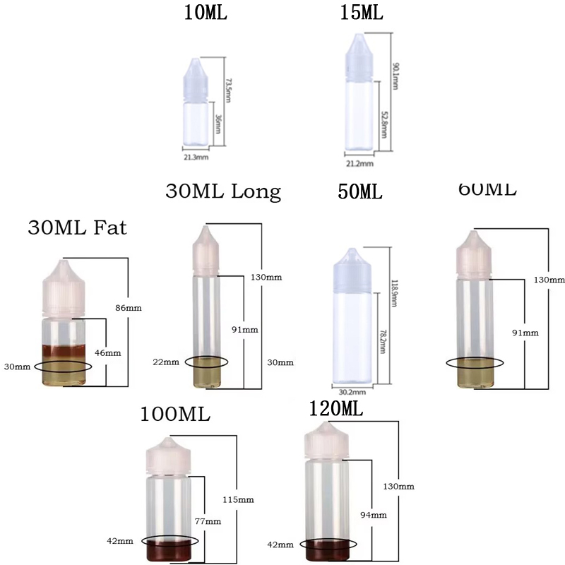 5Pcs 10/15/30/50/60/100/120ml  – обзор и цена Juice Bottle Dropper