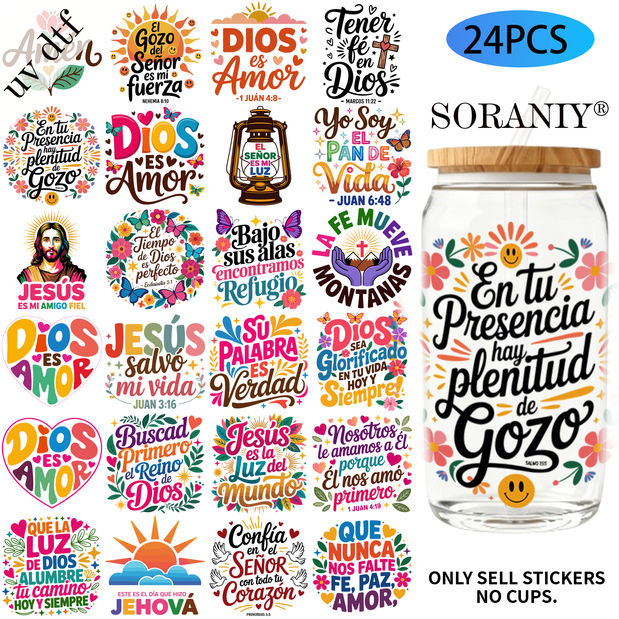 24PCS/Set Spanish Bible Verse  – обзор и цена Rdta Tank Glass