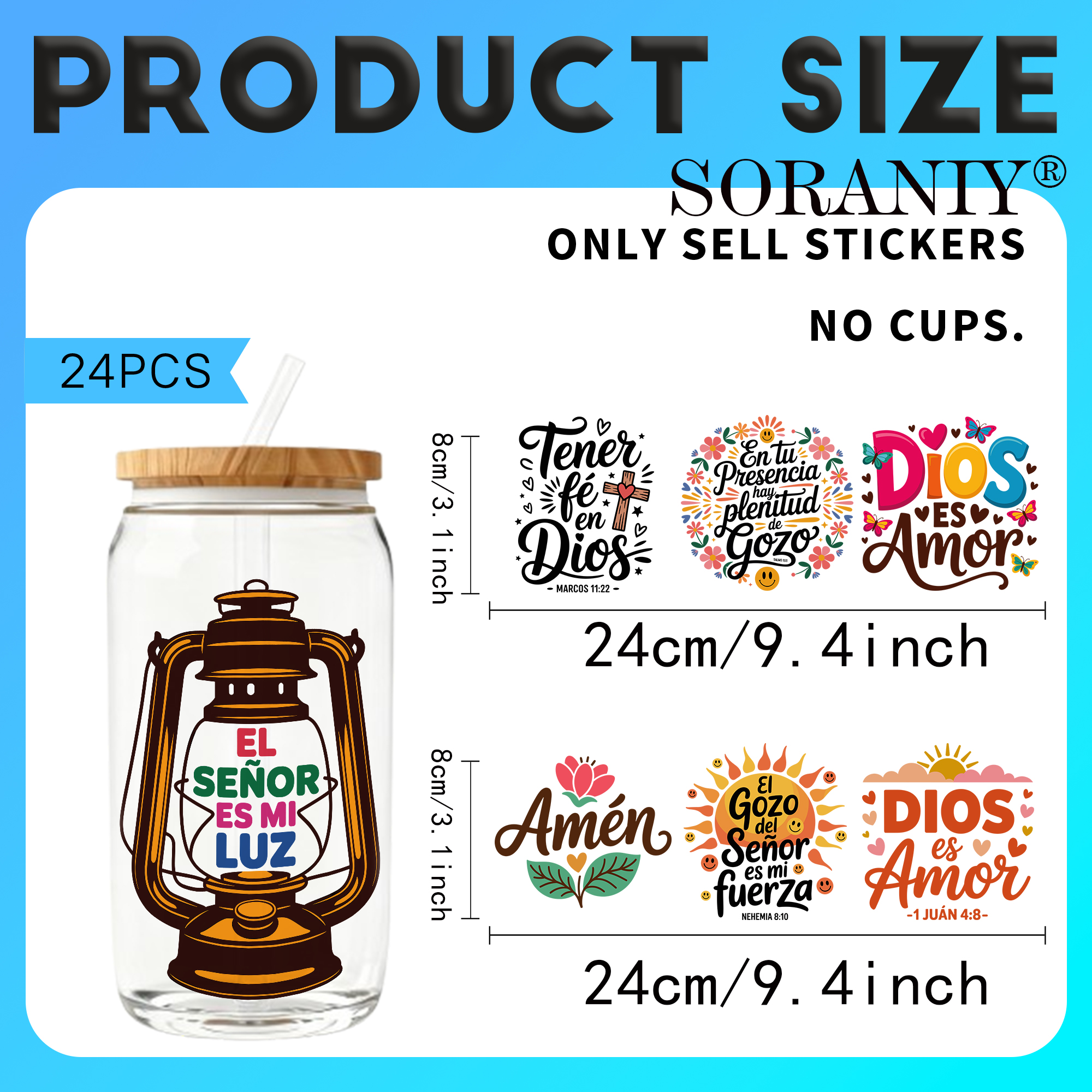 24PCS/Set Spanish Bible Verse  – обзор и цена Rdta Tank Glass