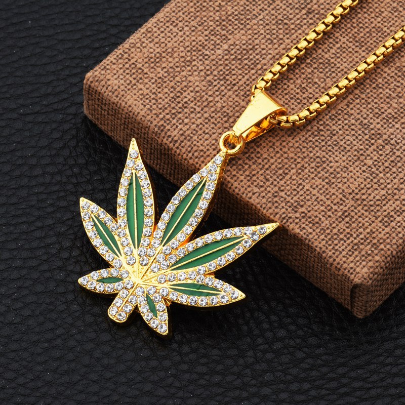 Rhinestone Weed Pendant Neckla – обзор и цена Dry Herb Vaping Accessories