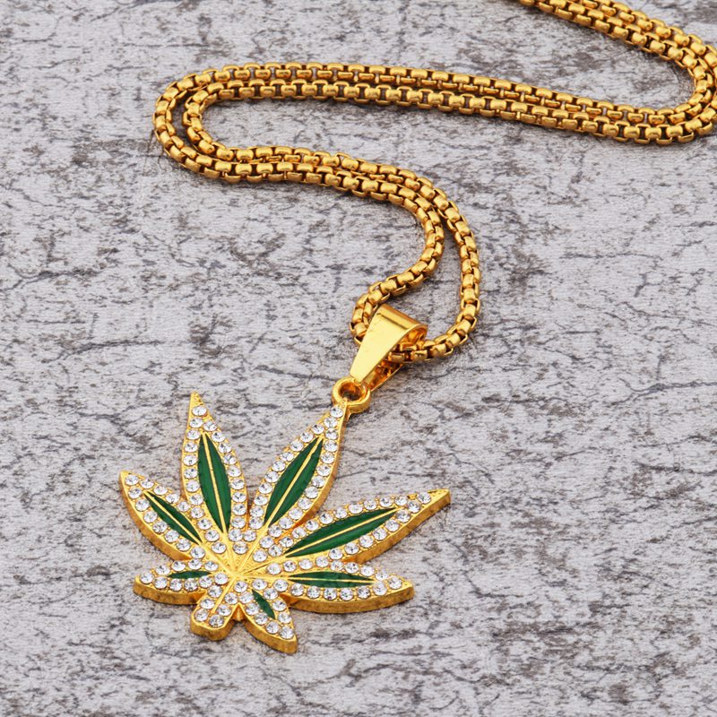 Rhinestone Weed Pendant Neckla – обзор и цена Dry Herb Vaping Accessories