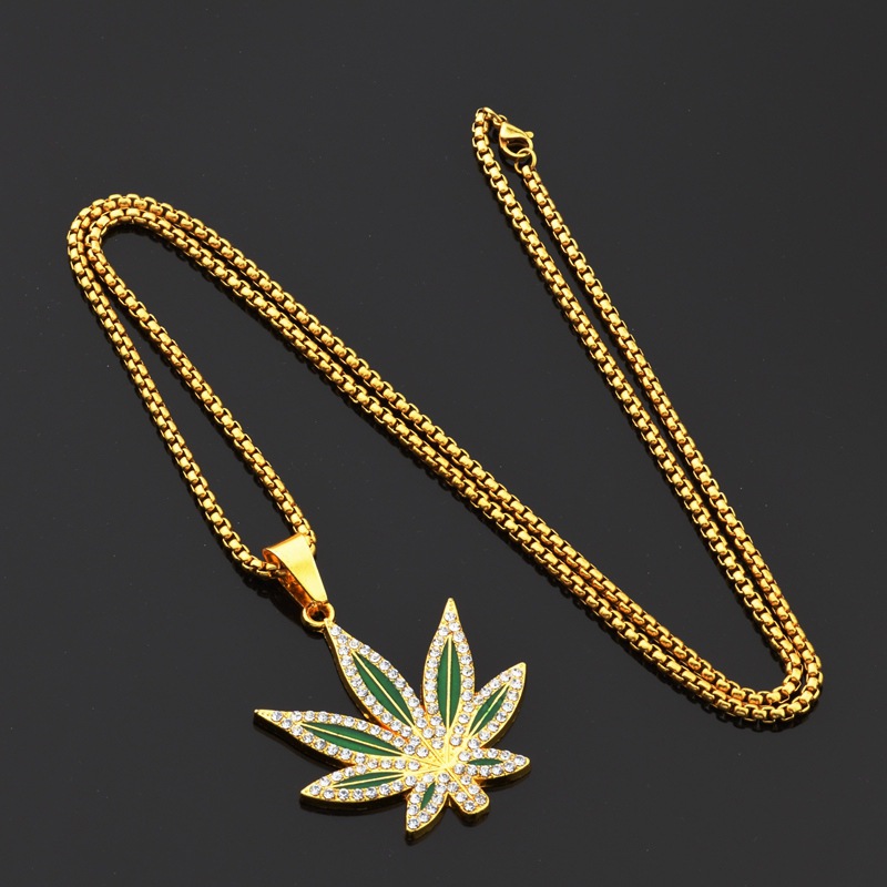 Rhinestone Weed Pendant Neckla – обзор и цена Dry Herb Vaping Accessories