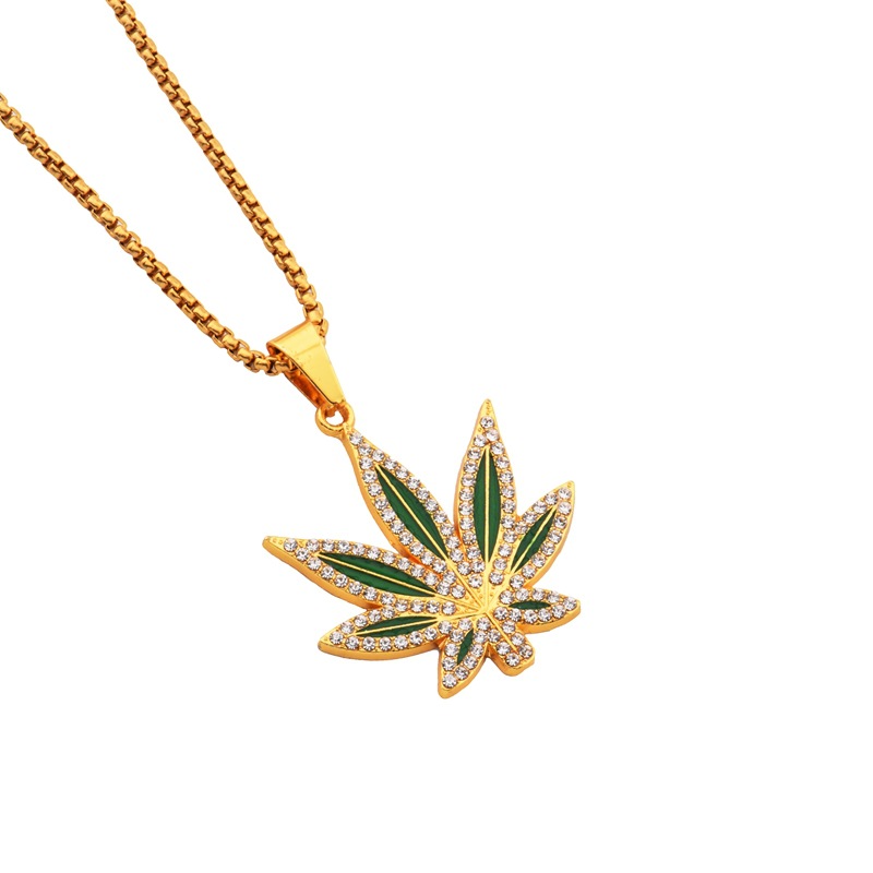 Rhinestone Weed Pendant Neckla – обзор и цена Dry Herb Vaping Accessories