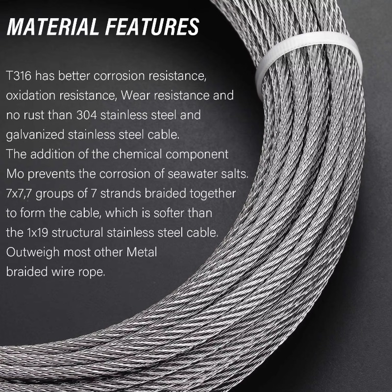 Wire Rope 7X19 Diameter 3.18mm – обзор и цена Stainless Wire Ss316