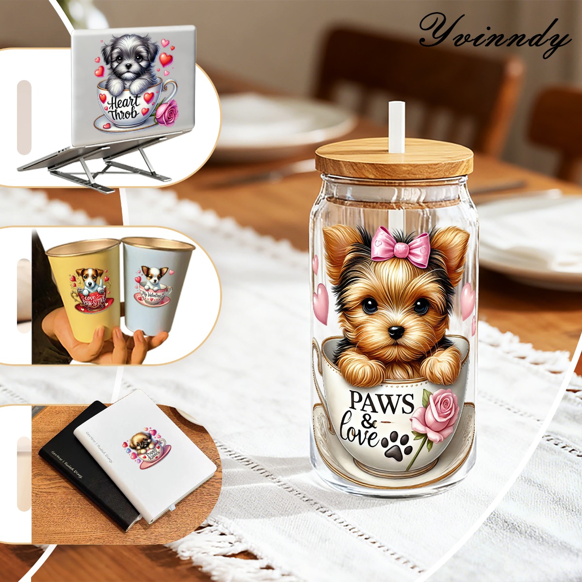 5Pcs/Set Valentines Puppy 16OZ – обзор и цена Rdta Tank Glass