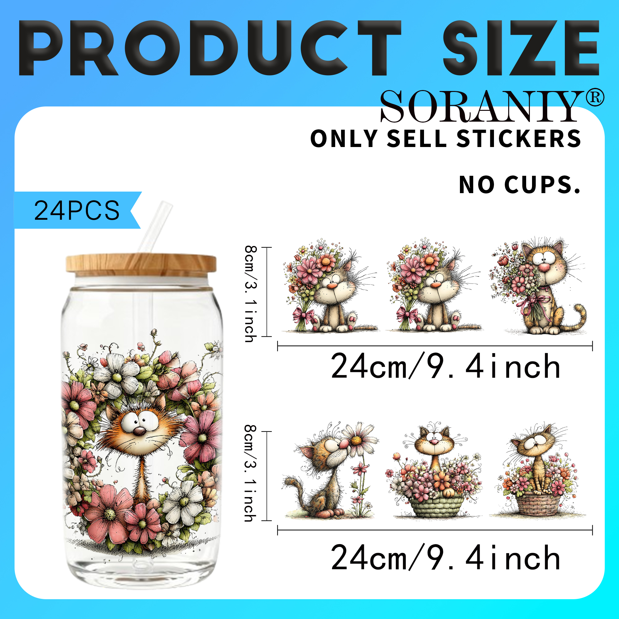 24PCS/Set Whimsical Floral Cat – обзор и цена Rdta Tank Glass