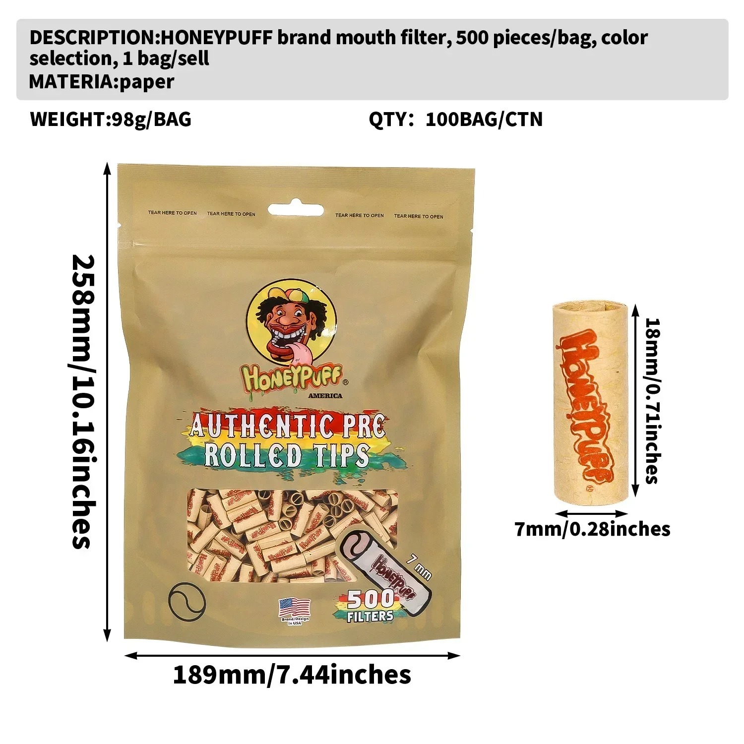 500Pcs/Lot Natural Unrefined P – обзор и цена Smoking & Vaping Accessories